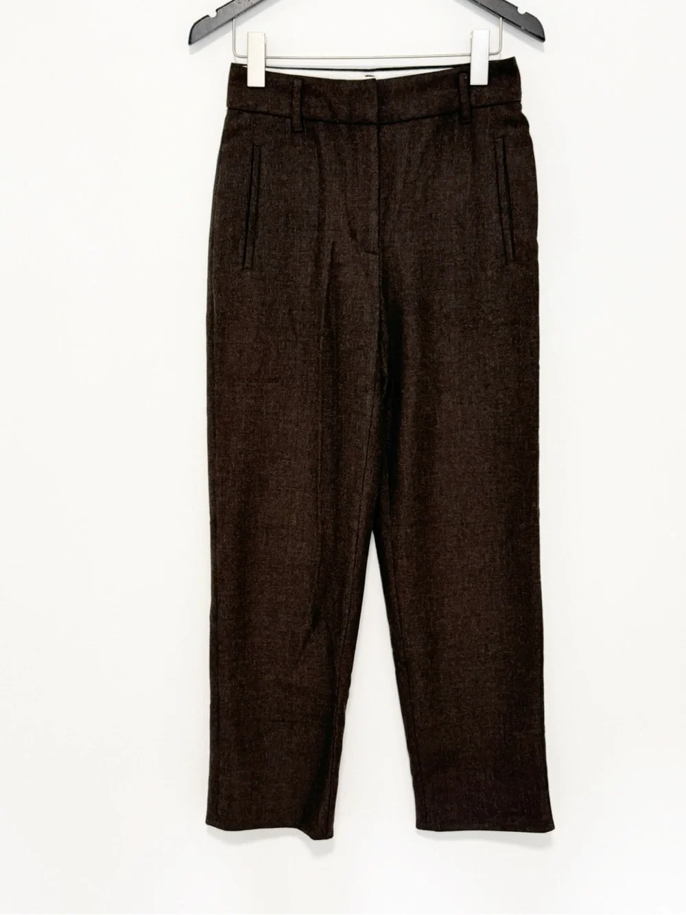 Aritzia Wilfred The Effortless Wool Blend Pant Heather Rich Cocoa size 4 - Picture 3 of 7